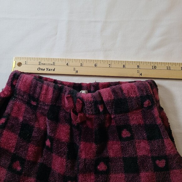 Emma & Elsa Red Plaid Fleece Pajama Pants 10-12 | Cozy Kids Hearts Sleepwear - Picture 4 of 6